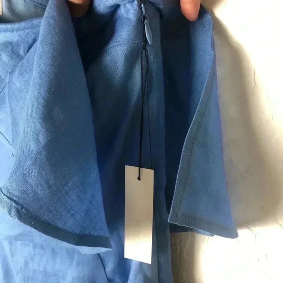 Revolve Capulet 100% linen one shoulder chambray mini dress medium new with tags - Picture 9 of 9